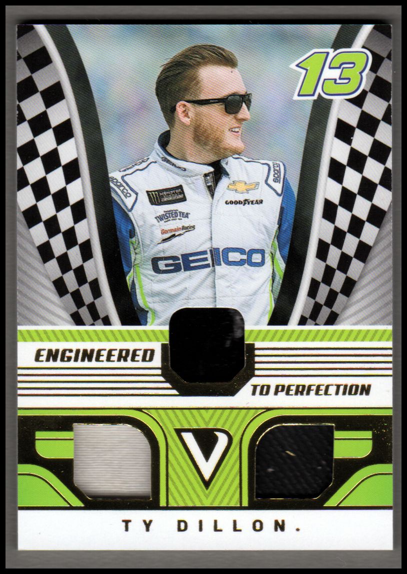 2018 Panini Victory Lane Engineered to Perfection Triple Materials Gold #19 Ty Dillon/199