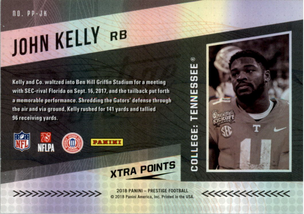 2018 Prestige NFL Passport Xtra Points Platinum #20 John Kelly back image