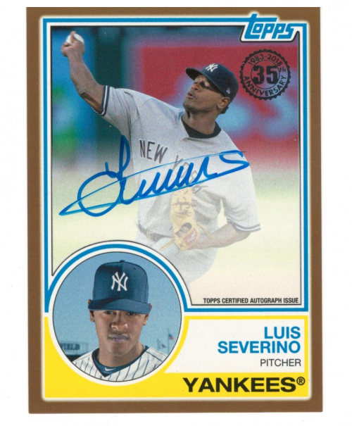 2018 Topps '83 Topps Autographs Gold #83ALE Luis Severino/50 S2