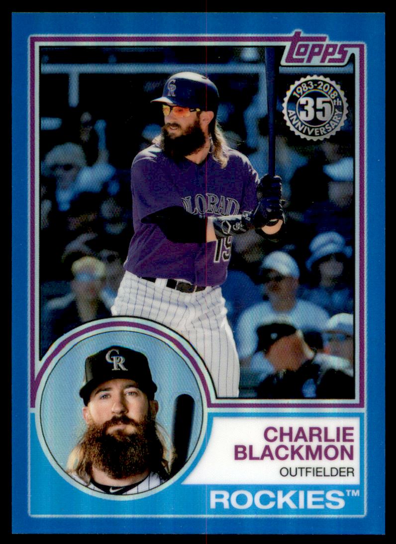 2018 Topps '83 Topps Silver Pack Chrome Blue Refractors #55 Charlie Blackmon