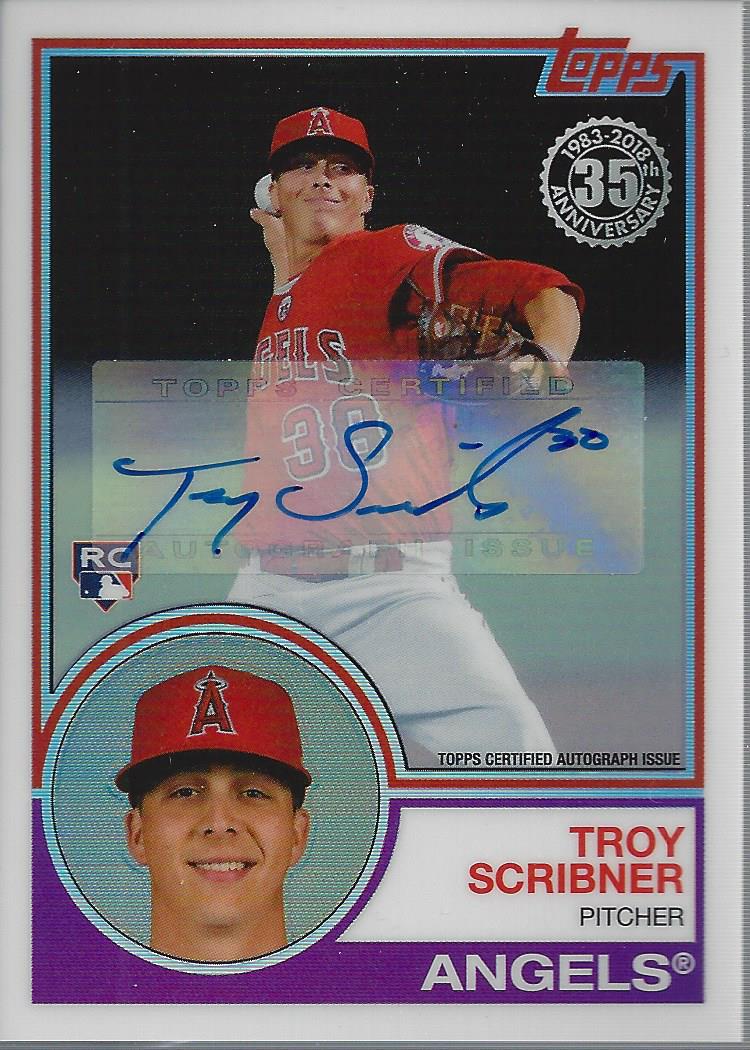 2018 Topps '83 Topps Silver Pack Chrome Autographs #88 Troy Scribner/99
