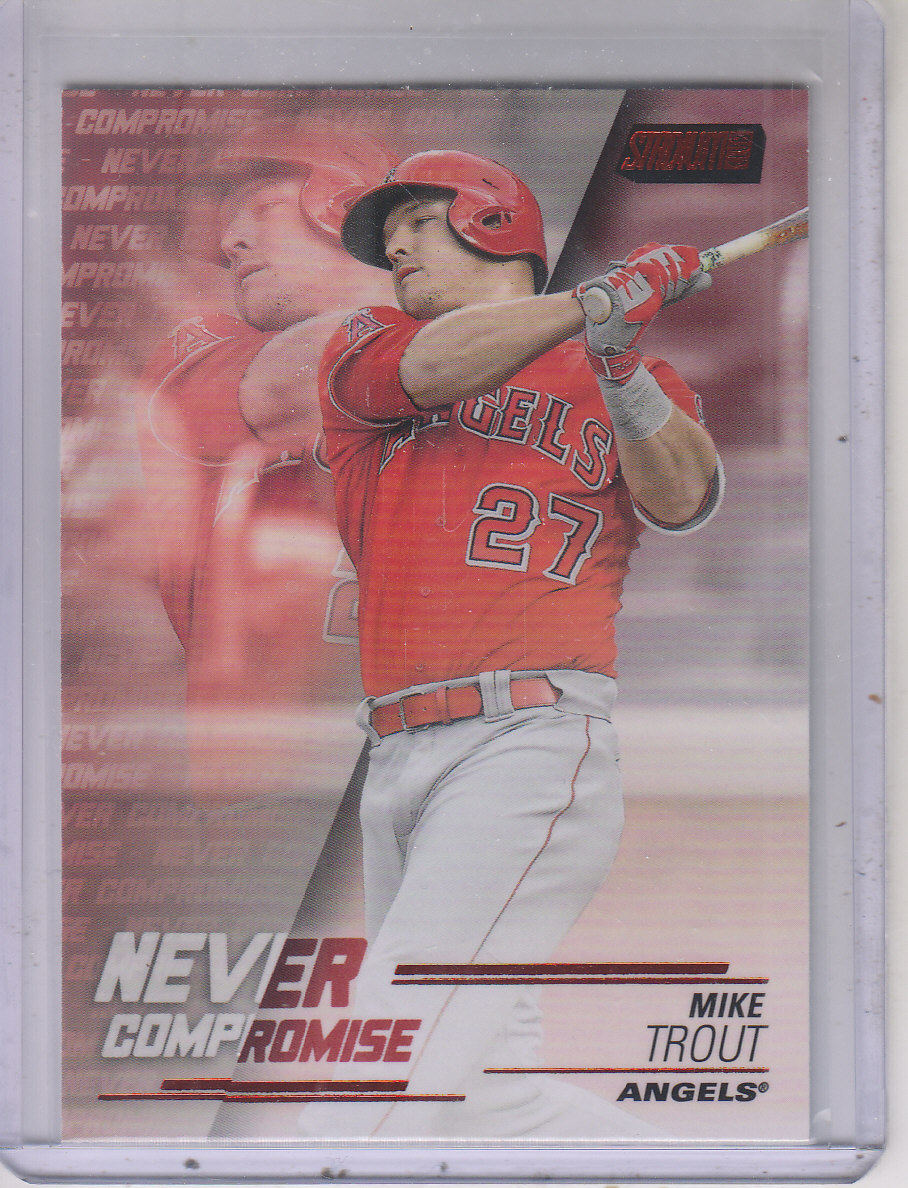 2018 Stadium Club Never Compromise Red #NCMT Mike Trout