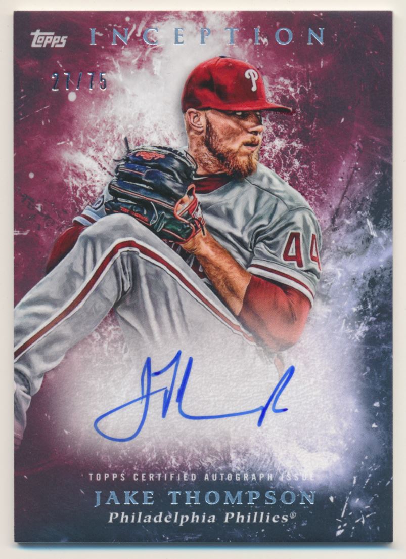 2018 Topps Inception Rookies and Emerging Stars Autographs Red #RESJT Jake Thompson
