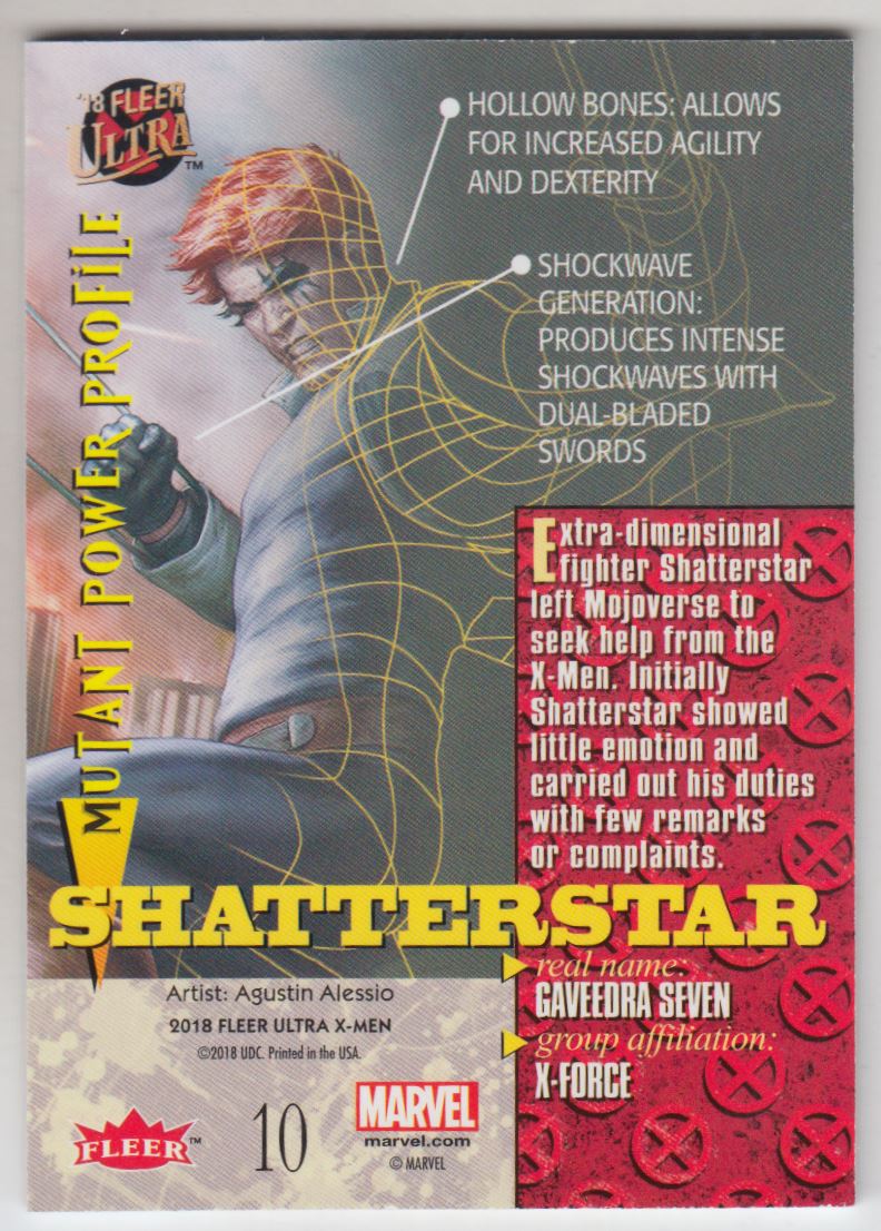 2018 Fleer Ultra X-Men #10 Shatterstar back image