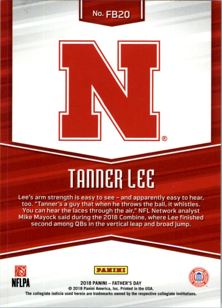 2018 Panini Father's Day Football Prospects Crystal Shards #FB20 Tanner Lee back image