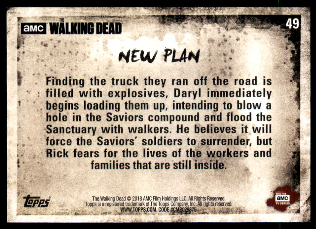 2018 Topps The Walking Dead Season 8 Part 1 #49 New Plan back image