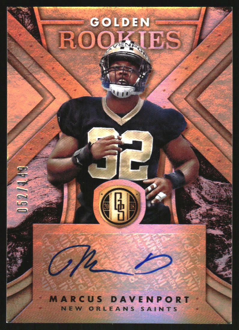 2018 Panini Gold Standard Golden Rookies Autographs #39 Marcus Davenport/149