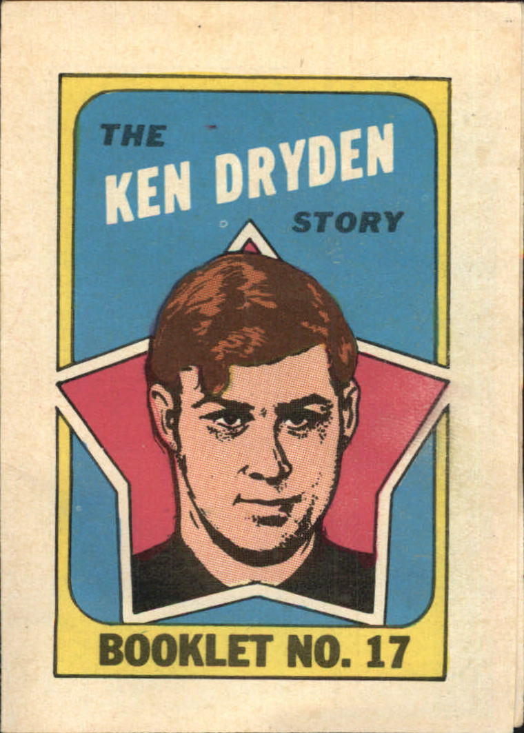 1971-72 OPC/Topps Booklets # 17 Ken Dryden   EX/MT   CANADIENS     A11909*