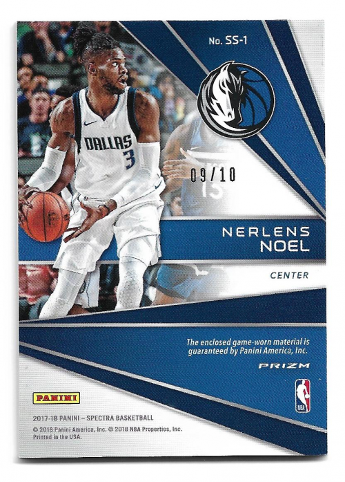 2017-18 Panini Spectra Spectacular Swatches Gold #1 Nerlens Noel back image