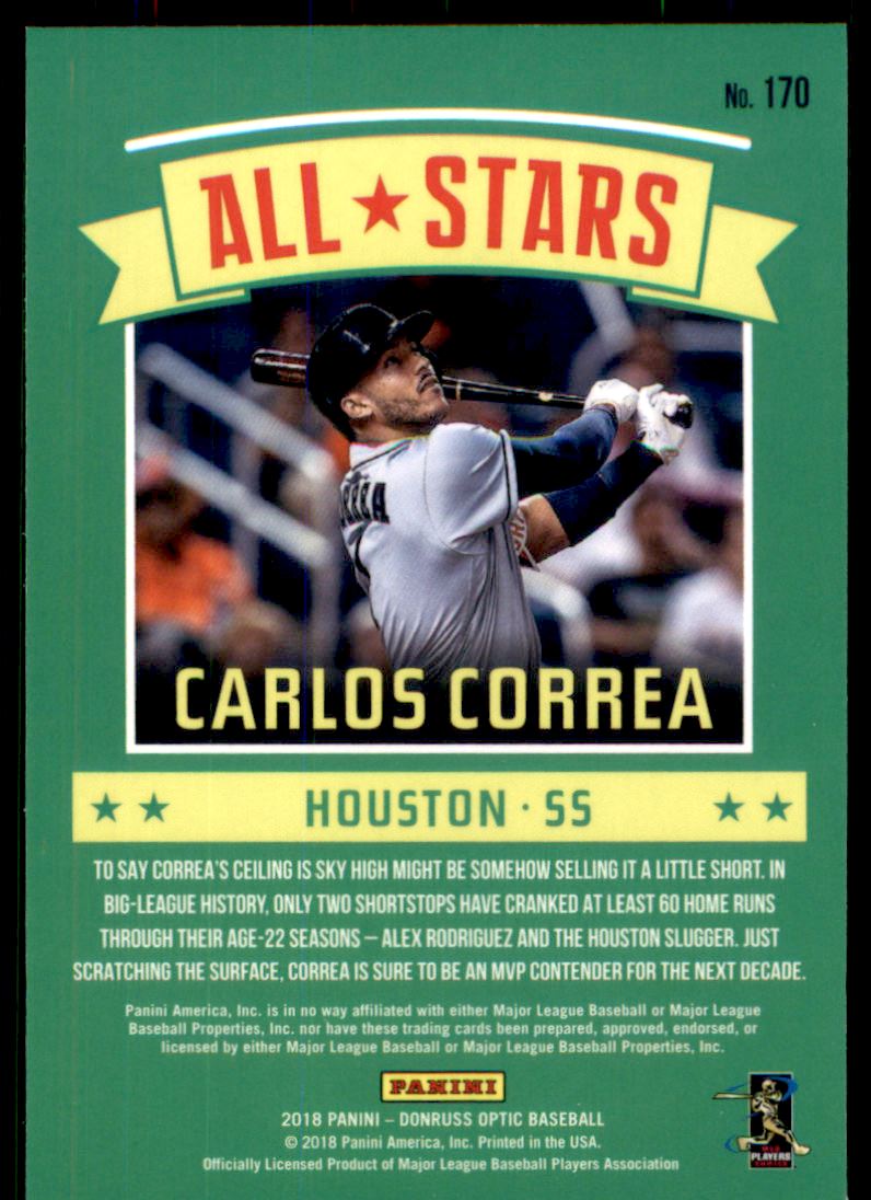 2018 Donruss Optic #170 Carlos Correa AS back image