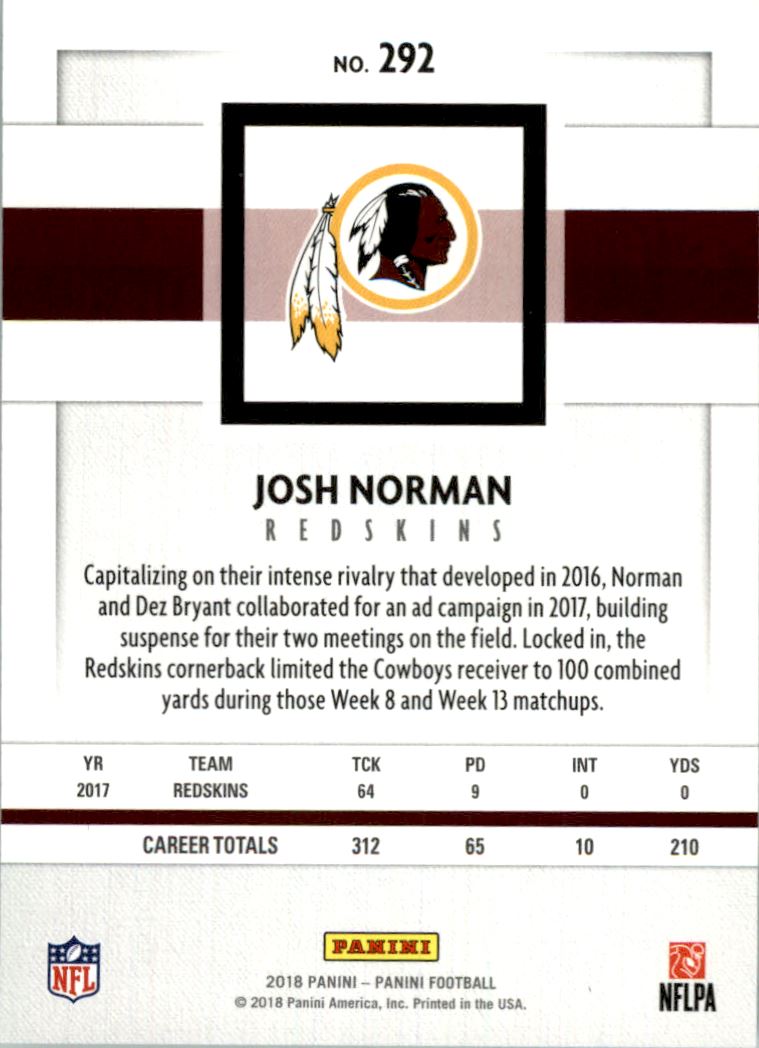 2018 Panini Silver Knight #292 Josh Norman