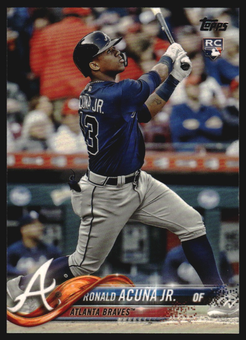 2018 Topps Base Set Photo Variations #698B Ronald Acuna Jr./Bat