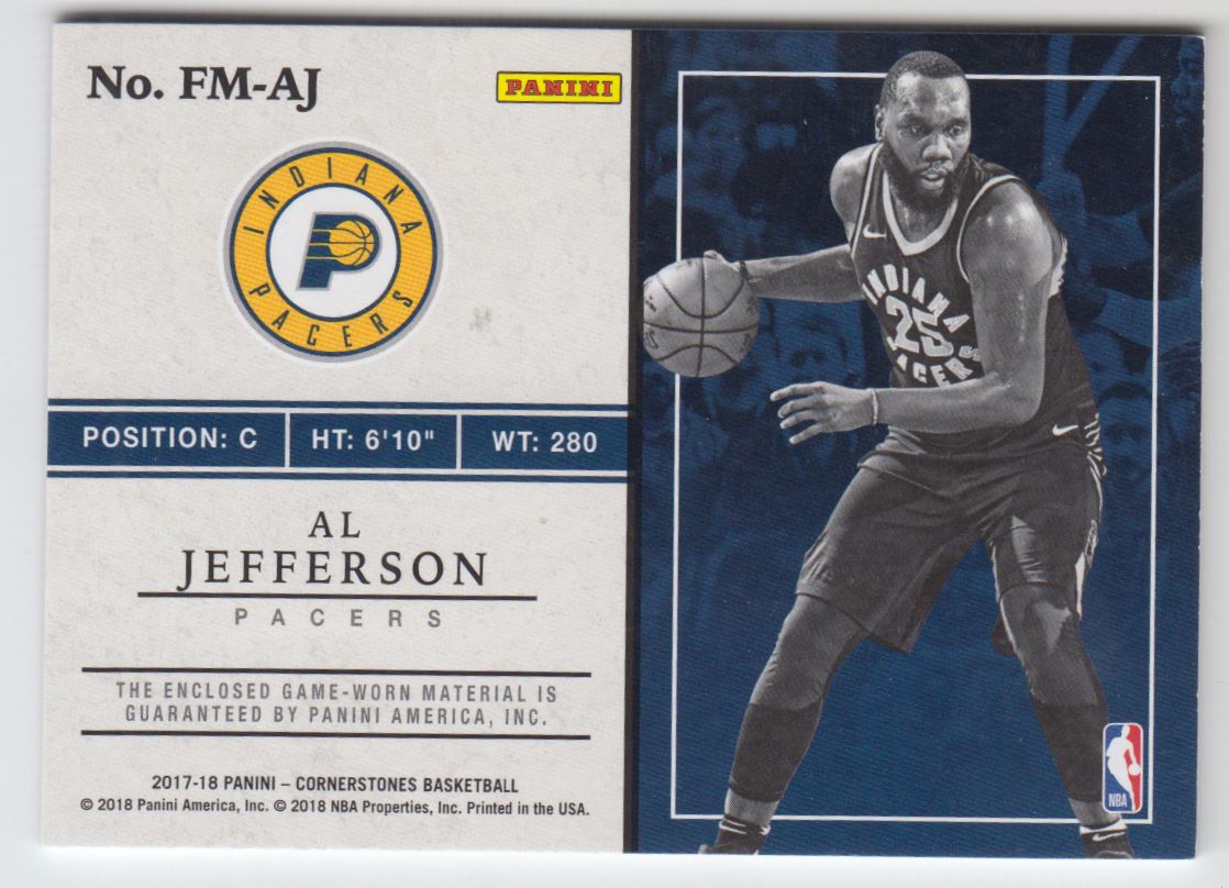 2017-18 Panini Cornerstones Fractured Memorabilia #9 Al Jefferson