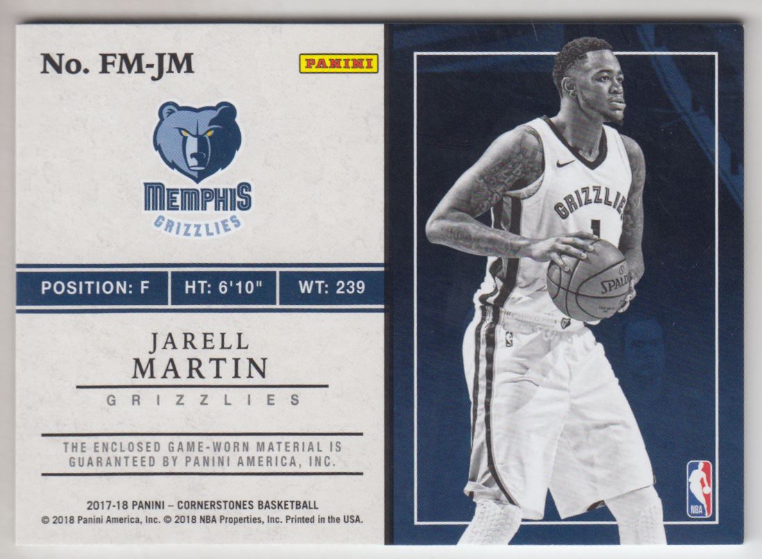 2017-18 Panini Cornerstones Fractured Memorabilia #10 Jarell Martin