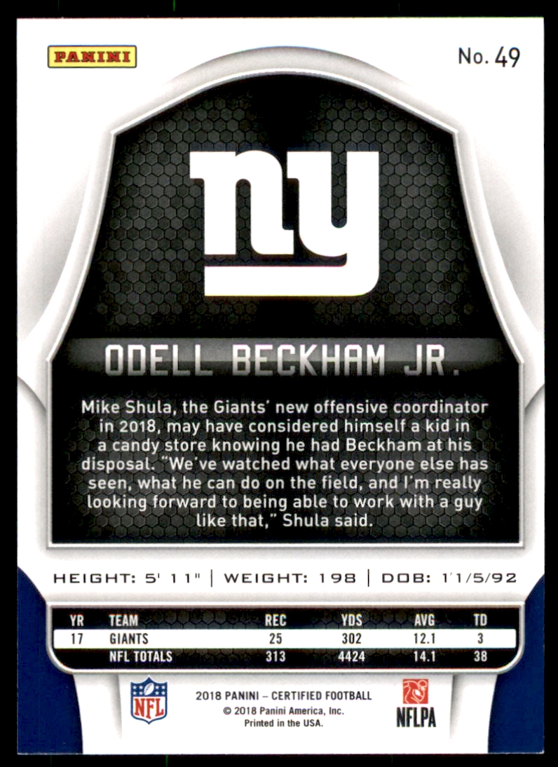 2018 Certified #49 Odell Beckham Jr.