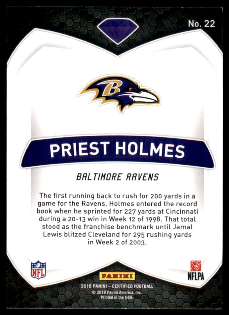 2018 Certified Diamonds #22 Priest Holmes back image