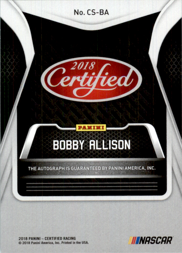 2018 Certified Signatures Blue #4 Bobby Allison/49 back image