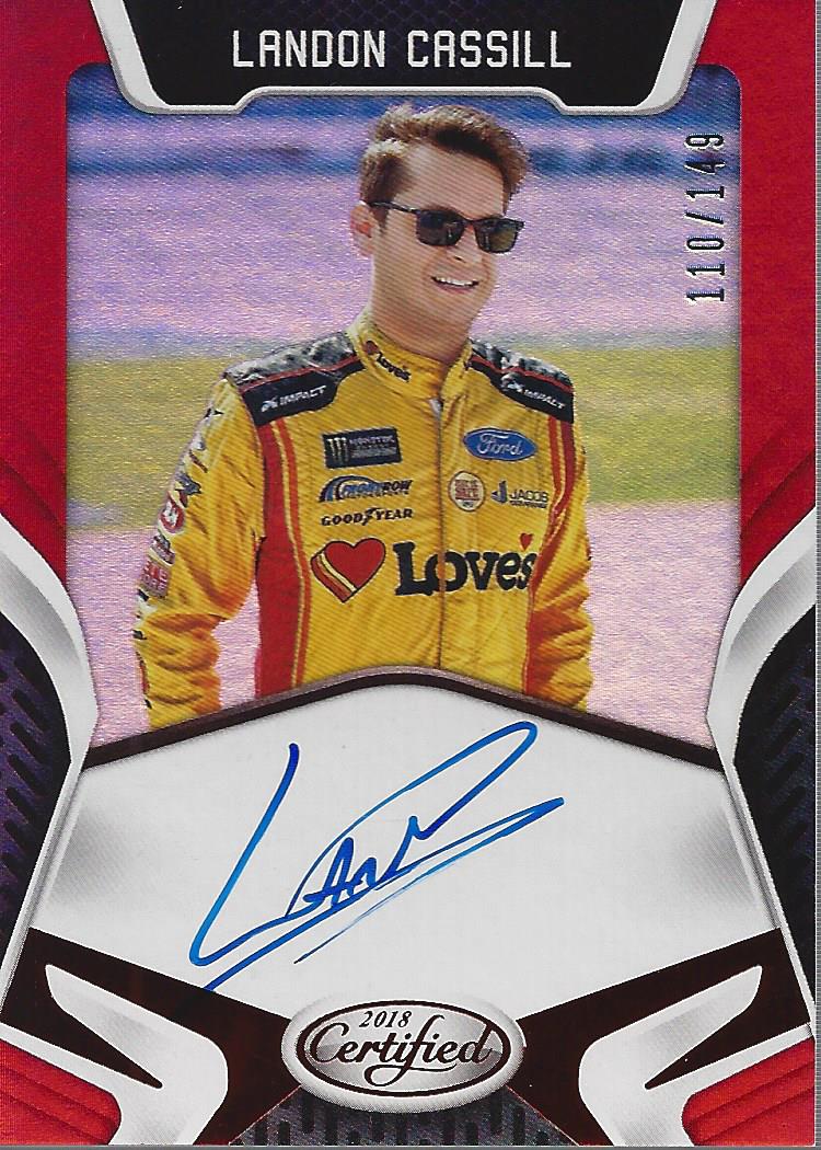 2018 Certified Signatures Red #21 Landon Cassill/149