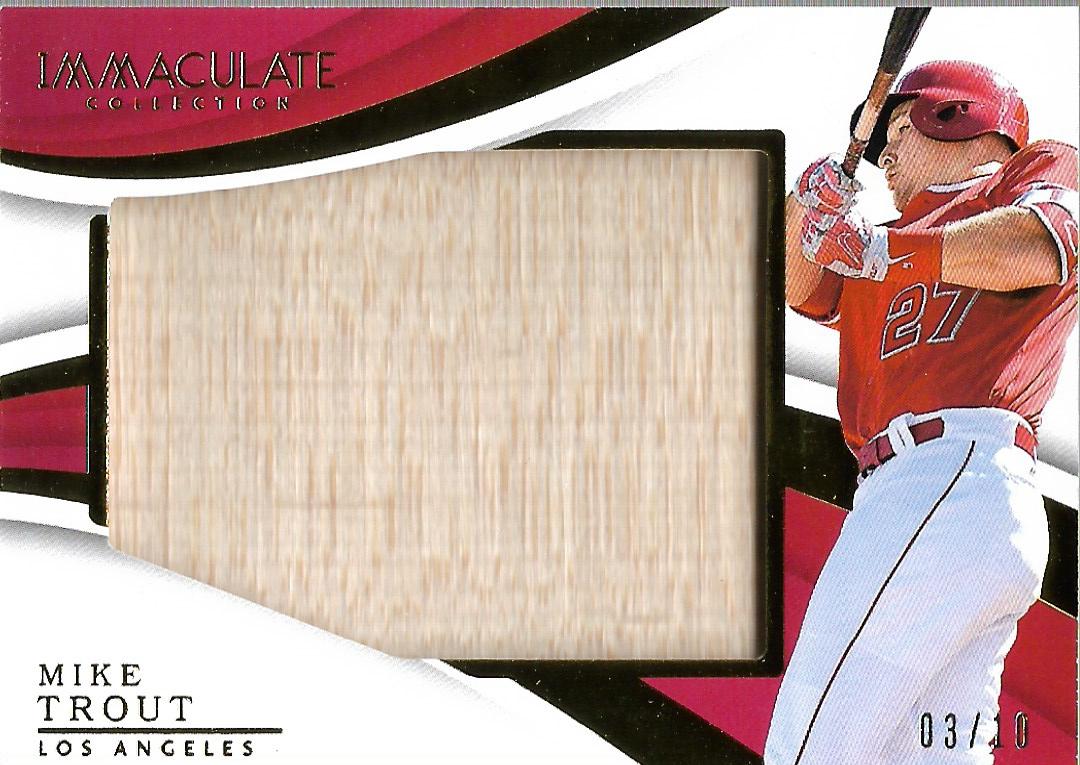 2018 Immaculate Collection Immaculate Jumbo Bats #19 Mike Trout/10