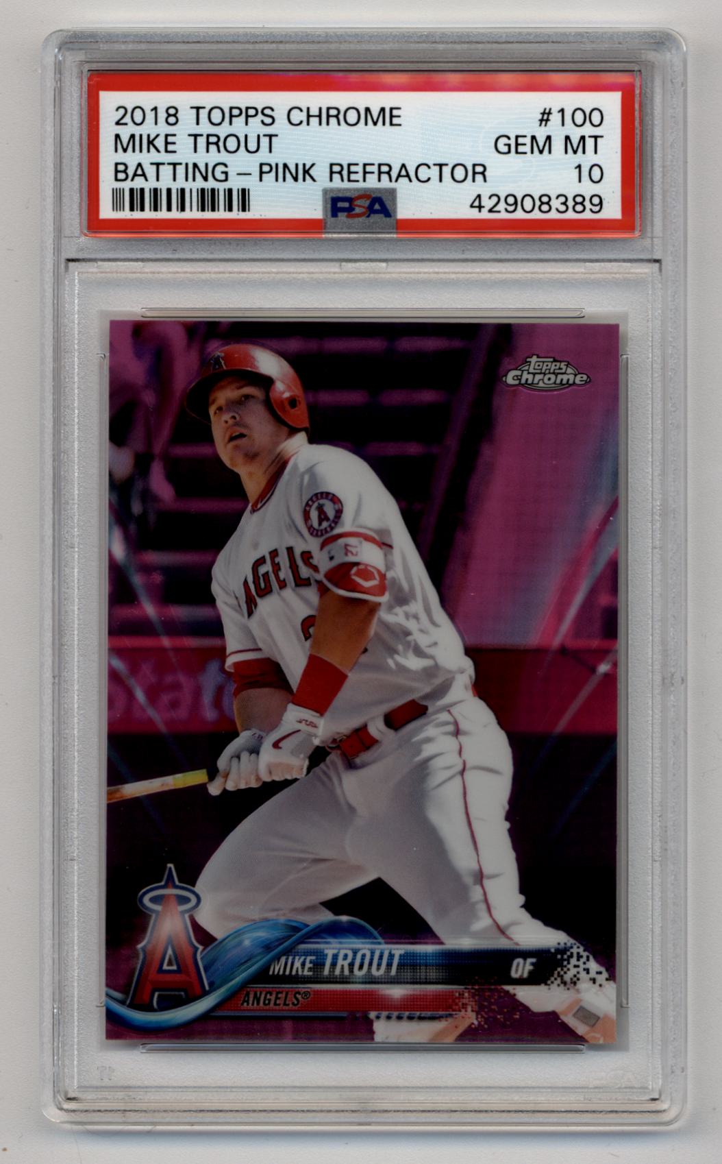 2018 Topps Chrome Pink Refractors #100 Mike Trout