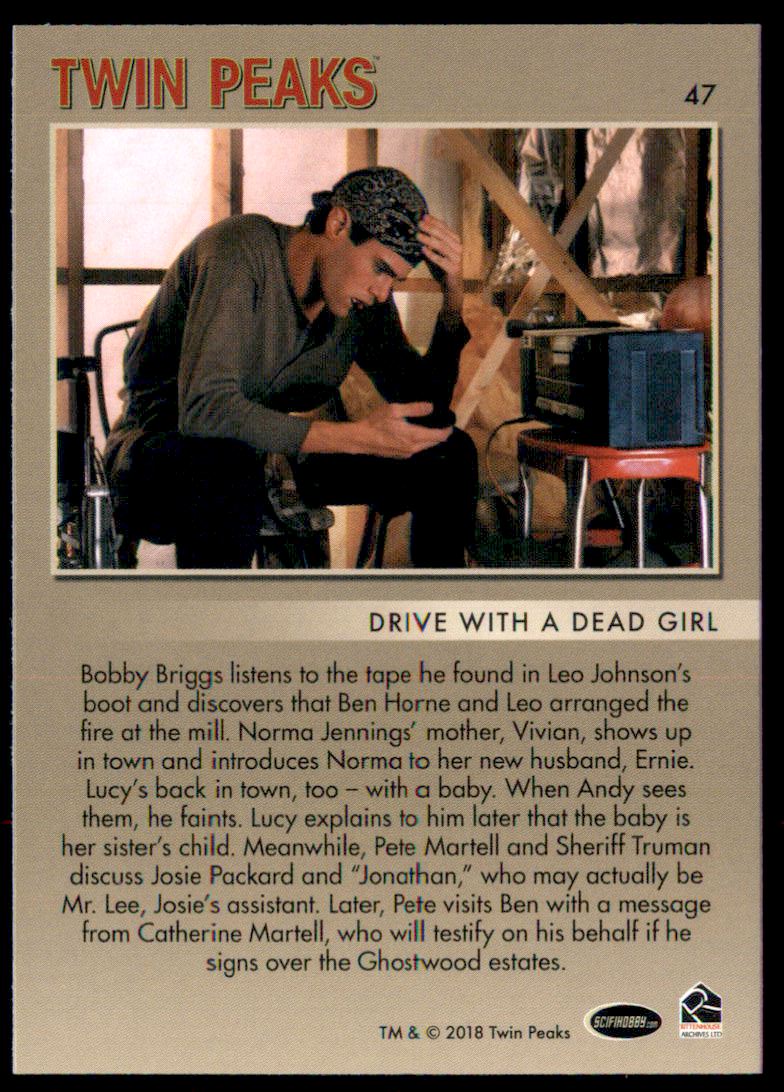 2018 Rittenhouse Twin Peaks #47 Drive with a Dead Girl back image