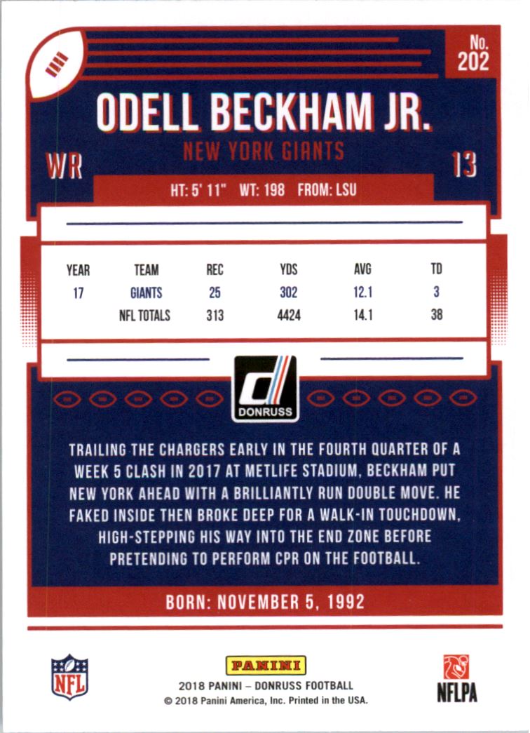 2018 Donruss #202 Odell Beckham Jr.