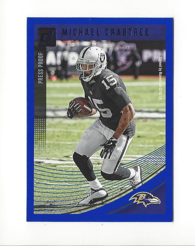 2018 Donruss Press Proof Blue #218 Michael Crabtree