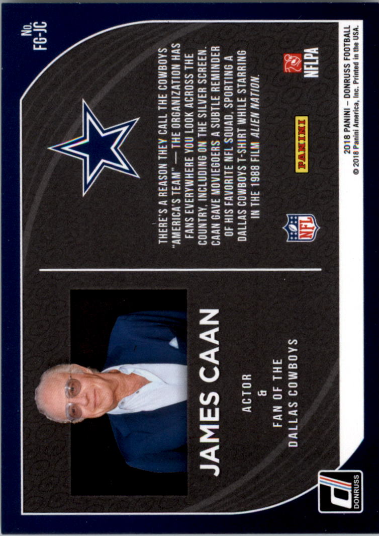 2018 Donruss Fans of the Game #1 James Caan back image