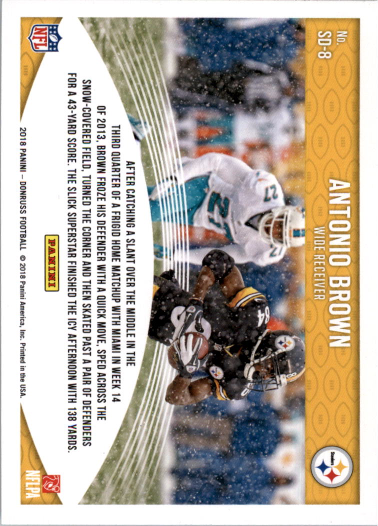 2018 Donruss Football ANTONIO BROWN Snow Days - PITTSBURGH STEELERS - #SD-8