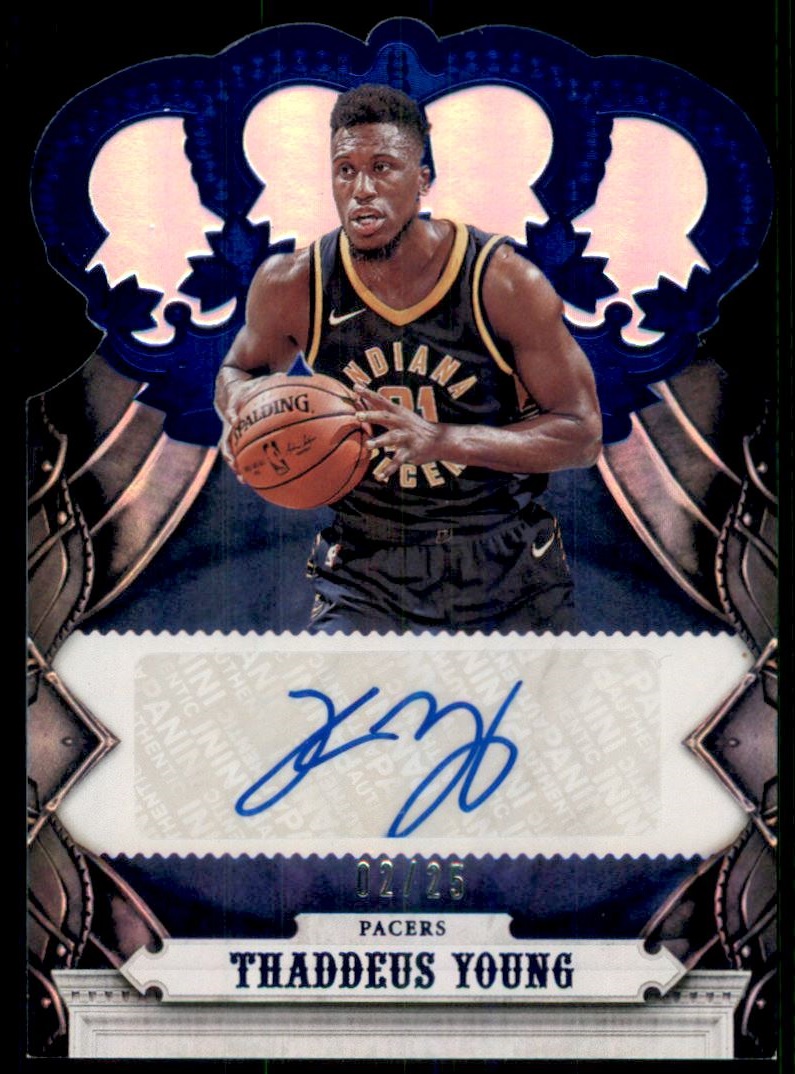2017-18 Crown Royale Crown Autographs Blue #71 Thaddeus Young