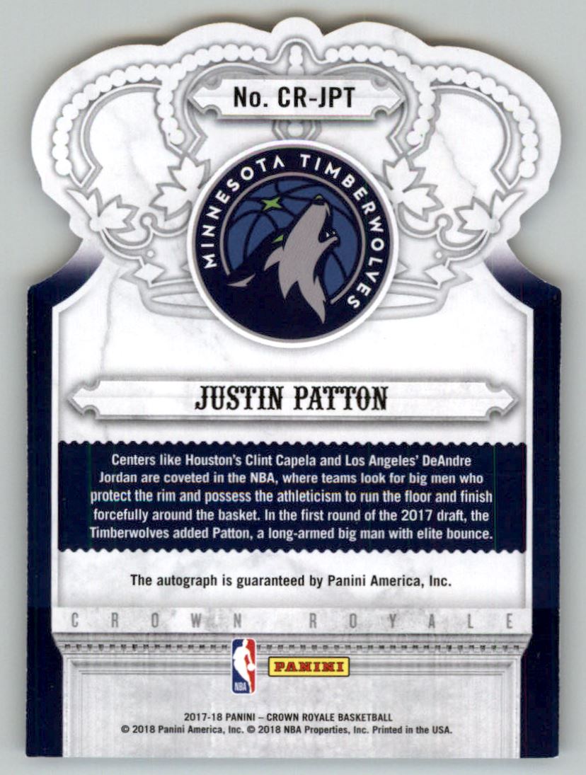 2017-18 Crown Royale Crown Autographs Rookies #12 Justin Patton
