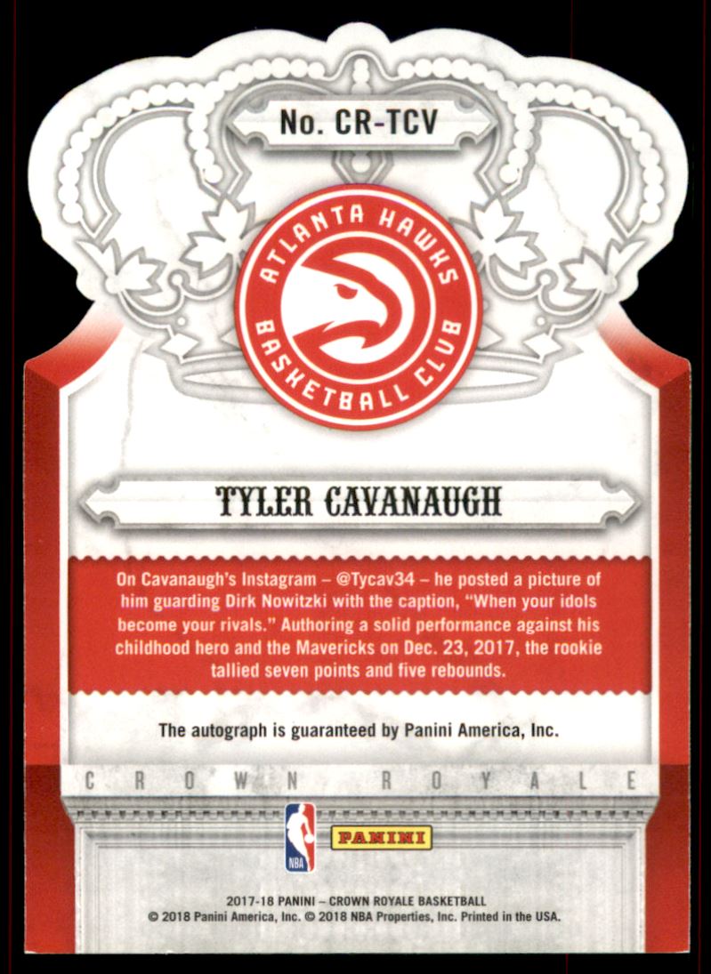 2017-18 Crown Royale Crown Autographs Rookies #21 Tyler Cavanaugh