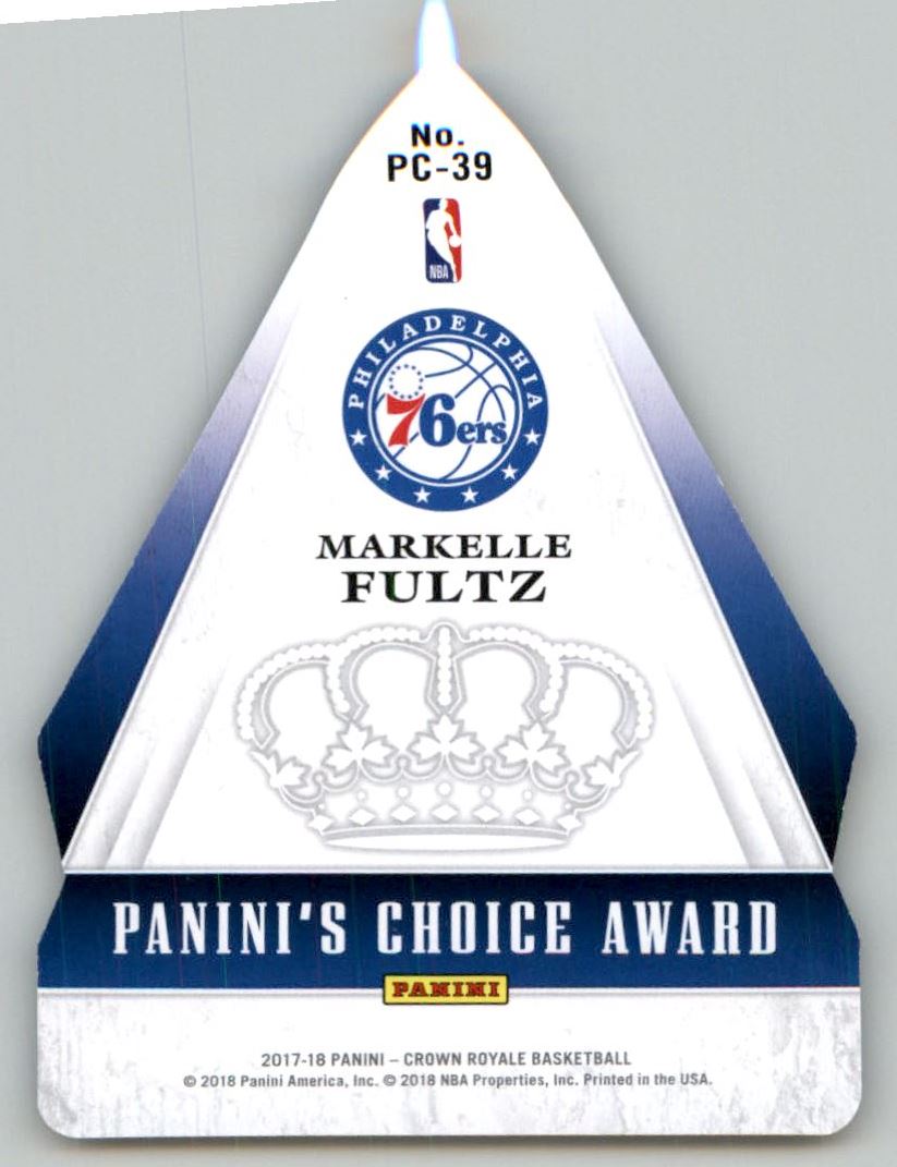 2017-18 Crown Royale Panini's Choice #39 Markelle Fultz