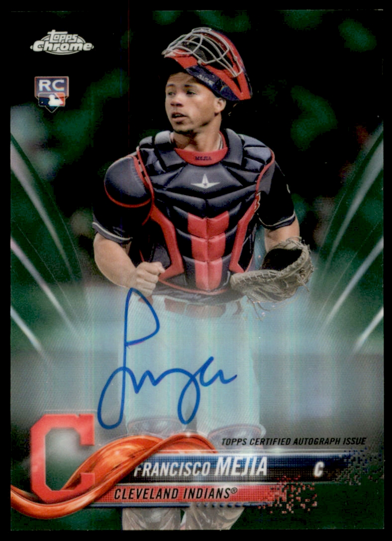 2018 Topps Chrome Rookie Autographs Green Refractors #RAFM Francisco Mejia