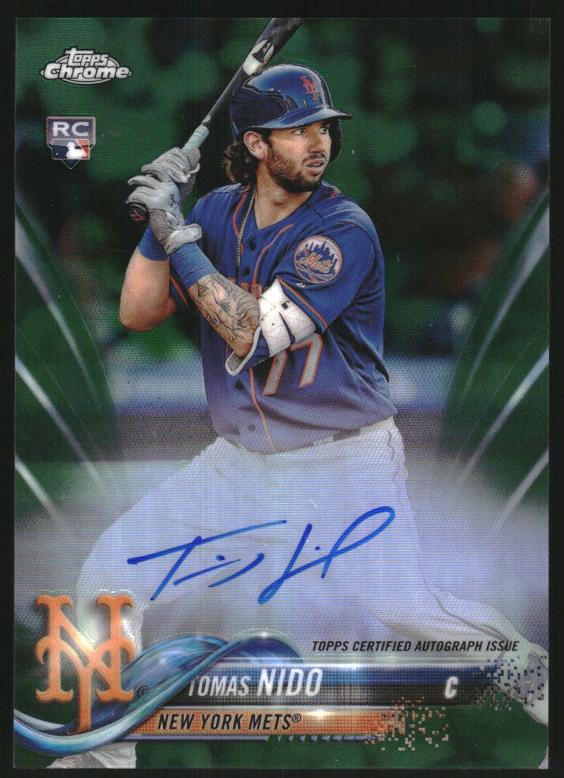 2018 Topps Chrome Rookie Autographs Green Refractors #RATN Tomas Nido
