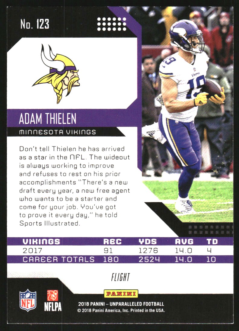 2018 Panini Unparalleled Flight #123 Adam Thielen
