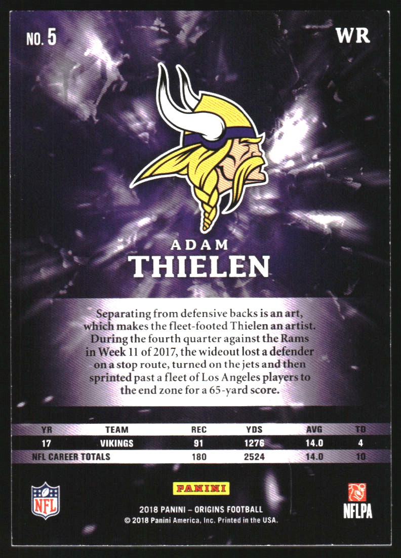 2018 Panini Origins Red #5 Adam Thielen