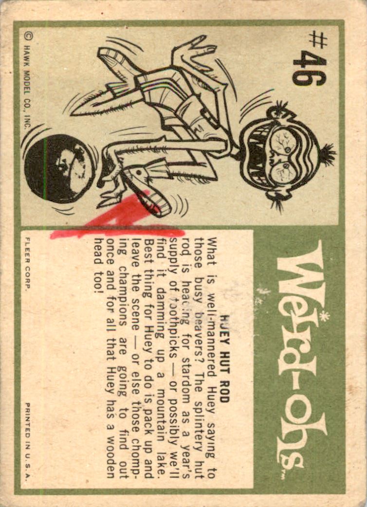 1965 Fleer Weird-Ohs #46 Huey Hut Rod back image