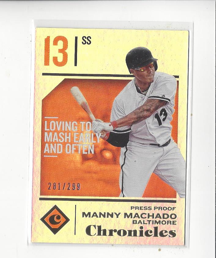 2018 Panini Chronicles Press Proof #40 Manny Machado