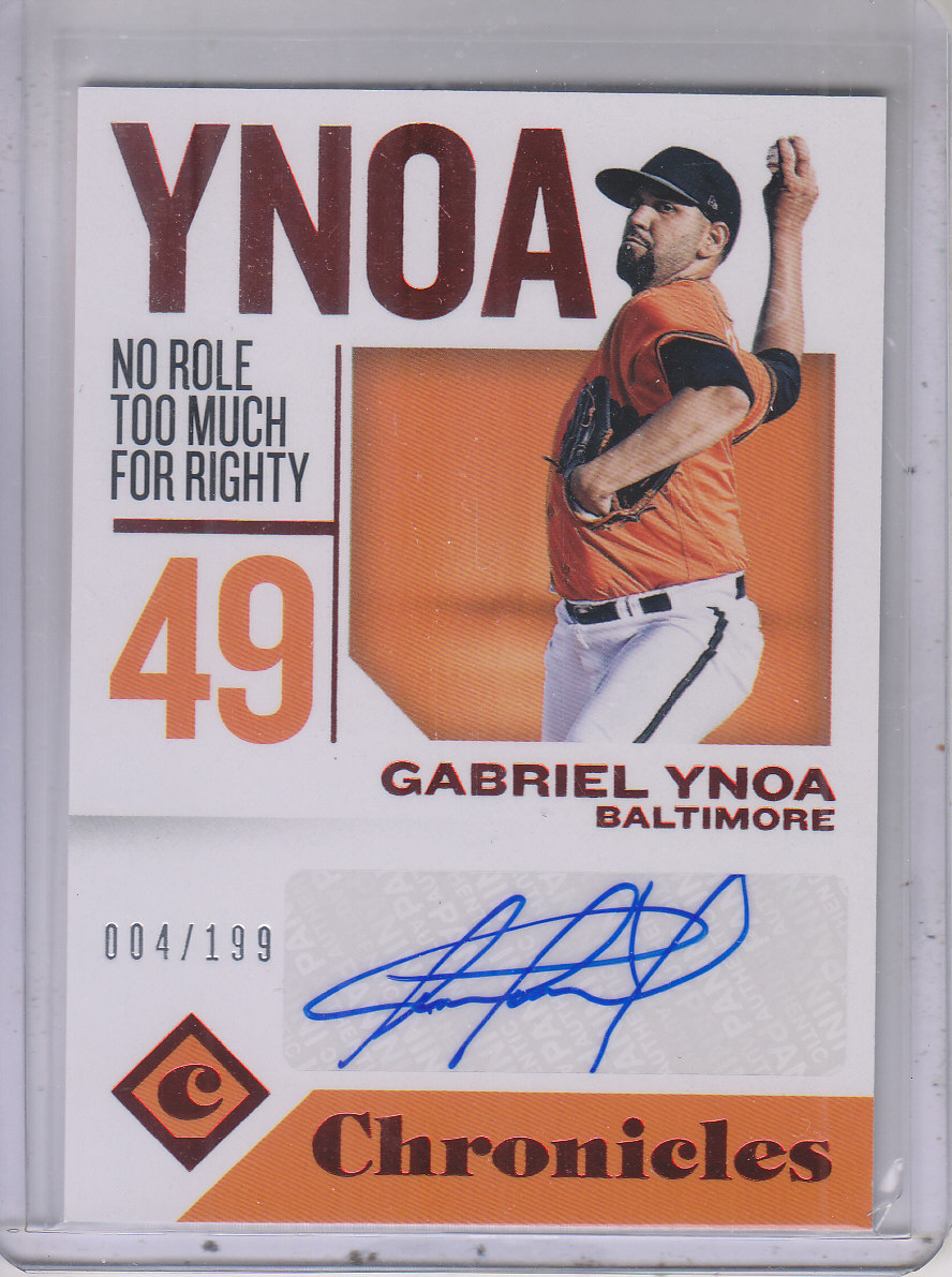 2018 Panini Chronicles Autographs Red #CAGY Gabriel Ynoa/199
