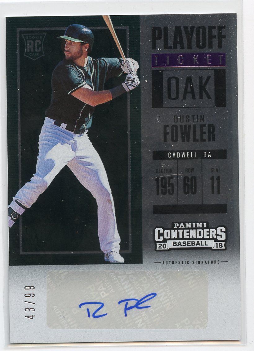 2018 Panini Contenders Playoff Ticket Autographs #22 Dustin Fowler/99
