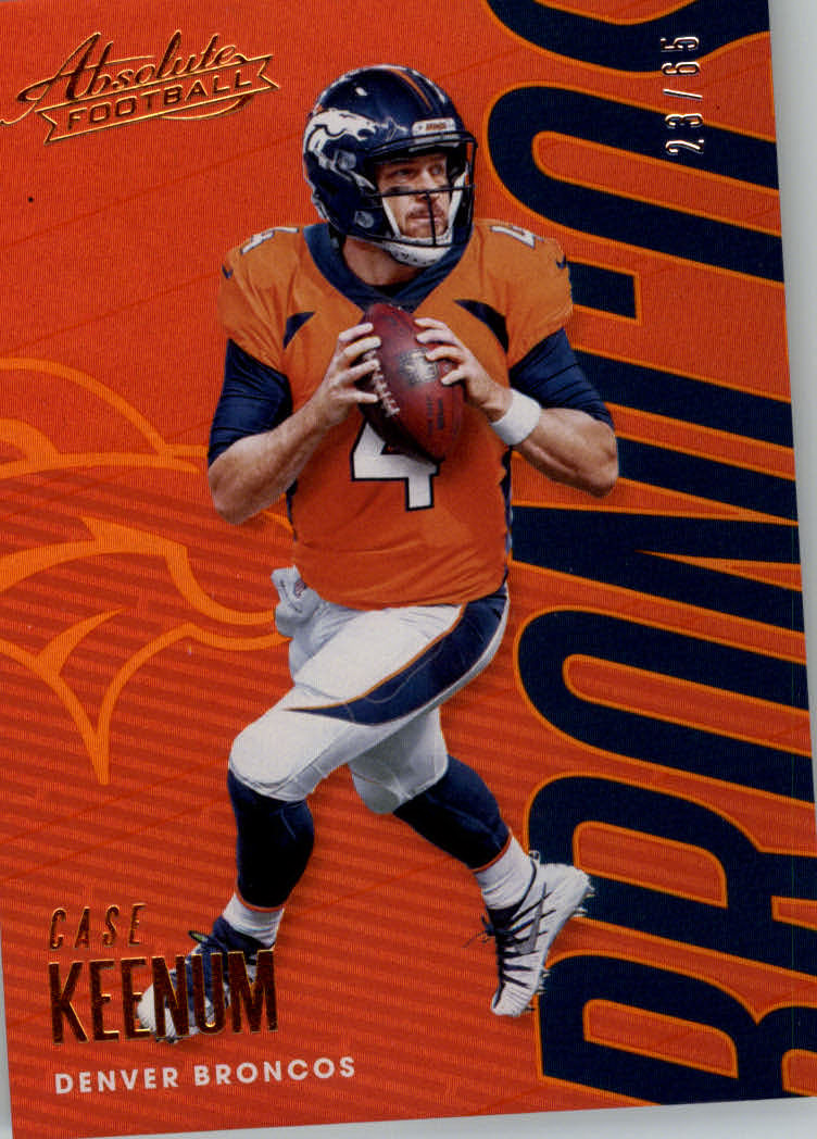 2018 Absolute Spectrum Orange #29 Case Keenum