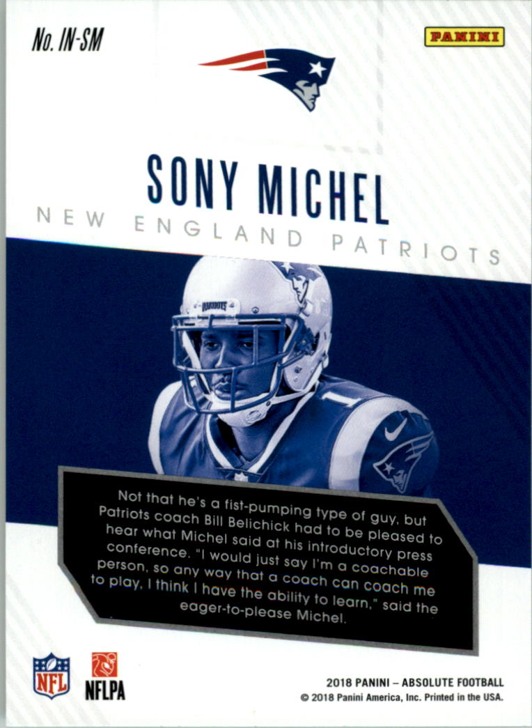 2018 Absolute Introductions Spectrum Gold #9 Sony Michel back image