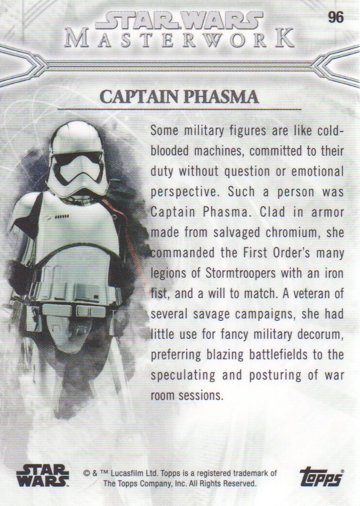 2018 Topps Star Wars Masterwork #96 Captain Phasma back image