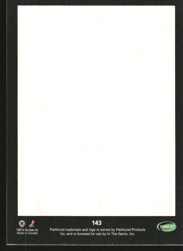 2001-02 Parkhurst Reprints #143 Gump Worsley BC back image