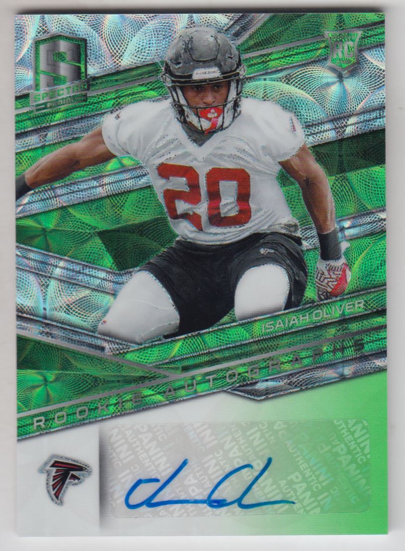 2018 Panini Spectra Neon Green #191 Isaiah Oliver AU