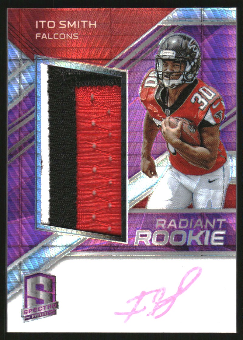 2018 Panini Spectra Radiant Rookie Patch Signatures Neon Pink #14 Ito Smith