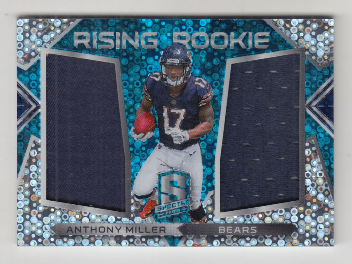 2018 Panini Spectra Rising Rookie Materials Neon Blue #17 Anthony Miller