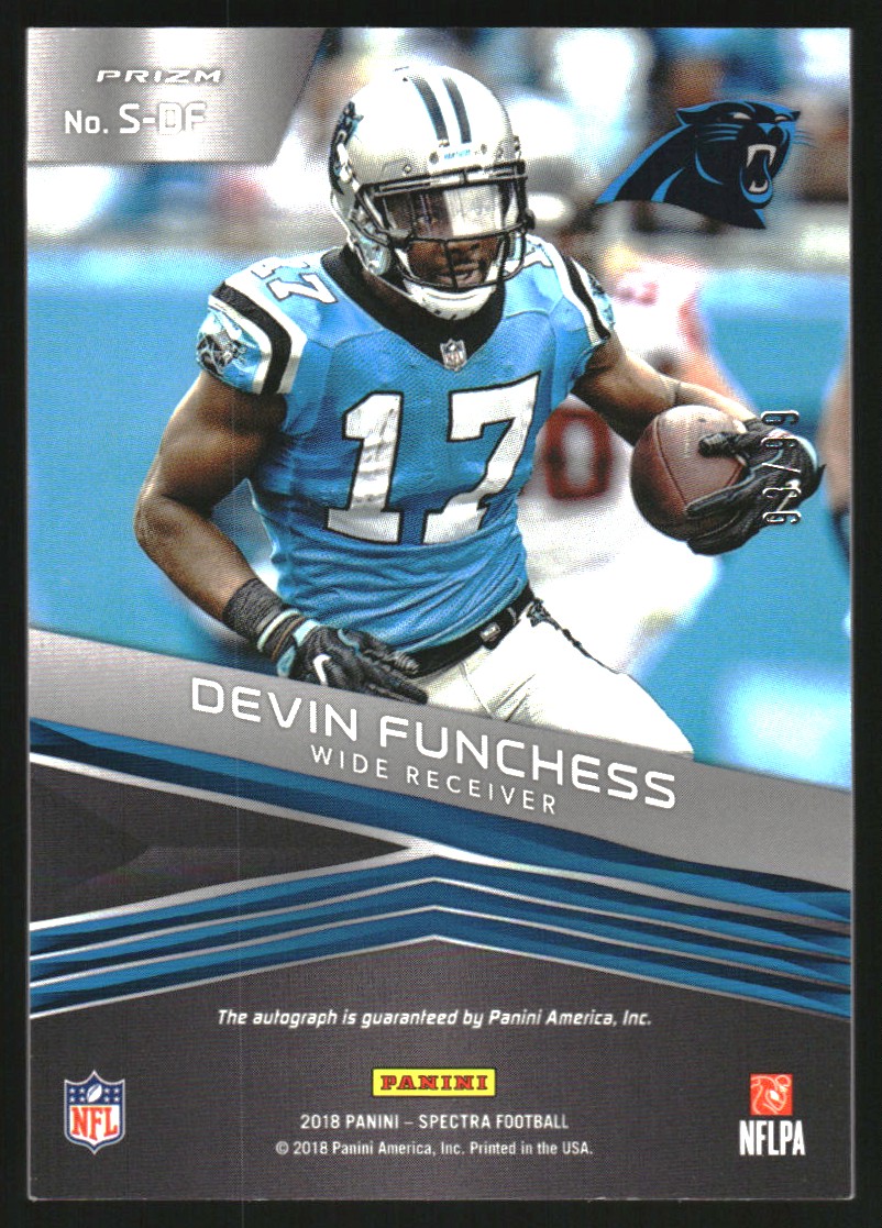 2018 Panini Spectra Signatures #SDF Devin Funchess/99 back image