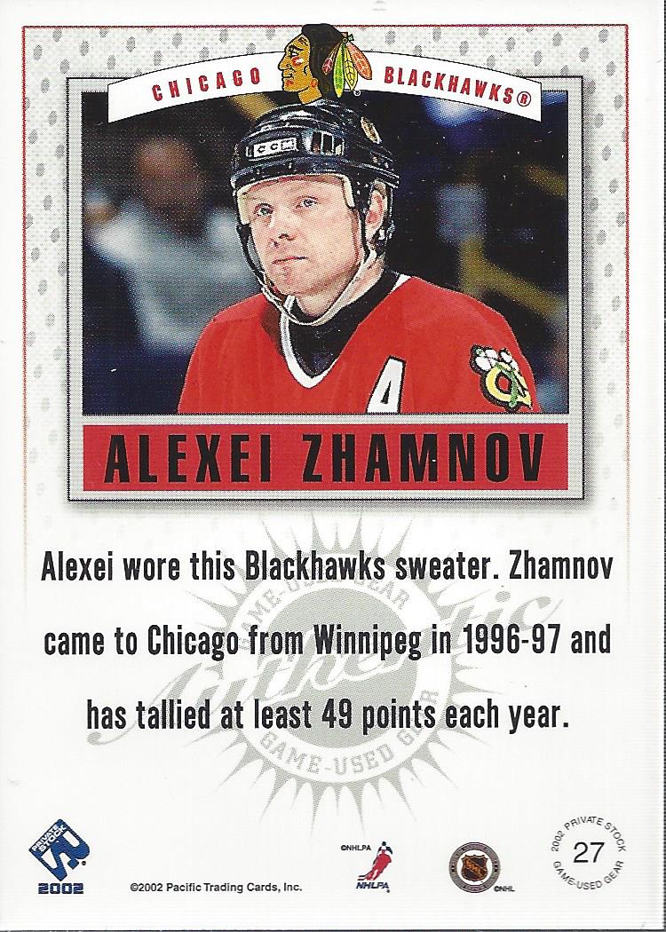 2001-02 Private Stock Game Gear #27 Alexei Zhamnov back image